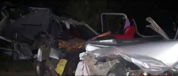 Chitradurga accident, cruiser rams KSRTC, 7 killed