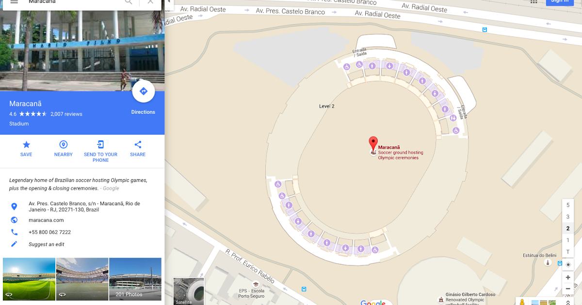 Google Maps reveals Rio de Janeiro's Olympic venues